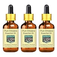 Pure Citriodora Essential Oil (Eucalyptus citriodora) with Glass Dropper Steam Distilled (Pack of Three) 100ml X 3 (10 oz)