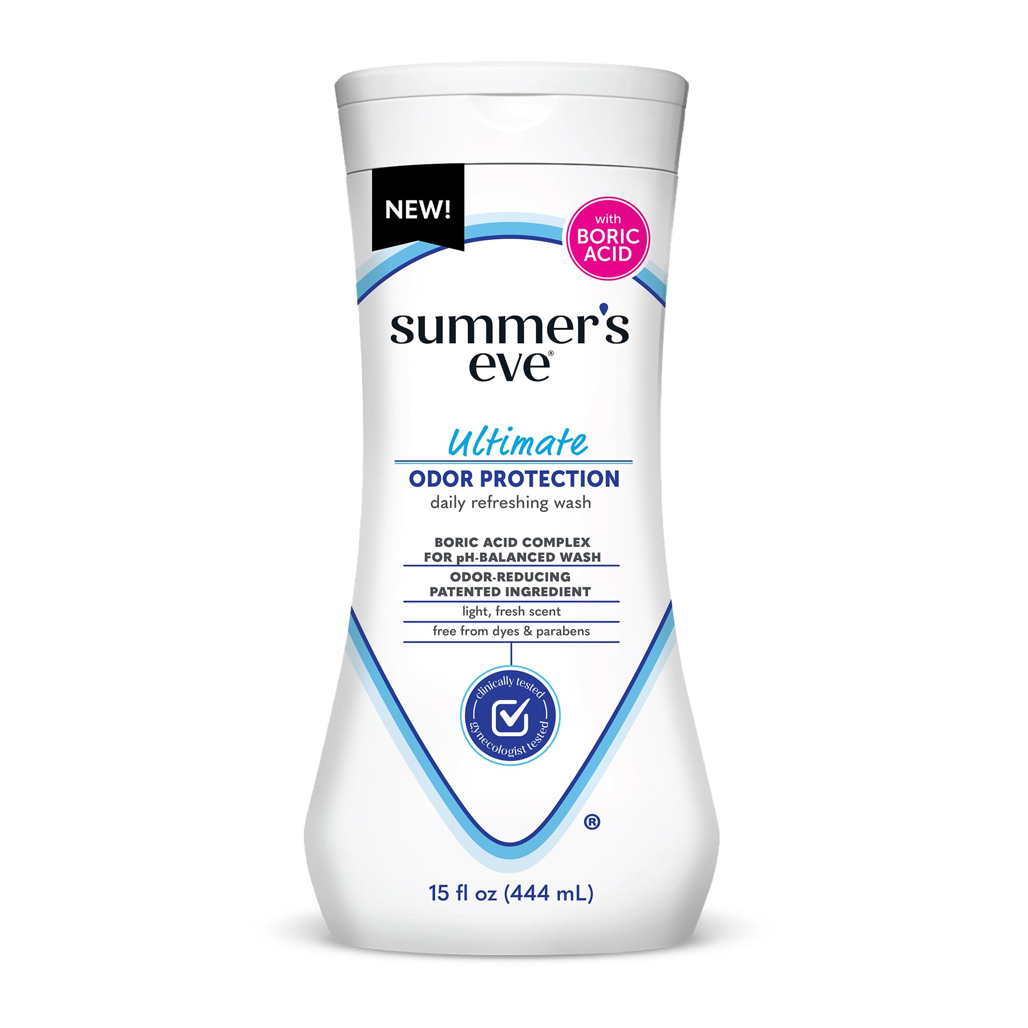Summer's Eve Ultimate Odor Protection Feminine Wash, Boric Acid Complex for pH-Balance, 15 oz