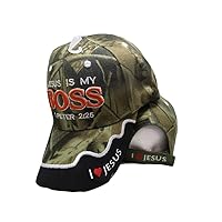 AES Christ Christian Jesus is My Boss 1 Peter 2:25 Camouflage Embroidered Cap Hat