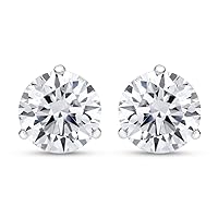 3/4-5 IGI Certified LAB-GROWN Round Cut Diamond Earrings 3 Prong Push Back Value Collection (D-E COLOR, VS1-VS2 CLARITY)