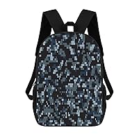 Navy Digital Camo Durable Adjustable Backpack Casual Travel Hiking Laptop Bag Gift for Men & Women