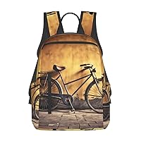 Laptop Backpack 14.7 Inch with Compartment Old Bicycle Laptop Bag Lightweight Casual Daypack for Travel