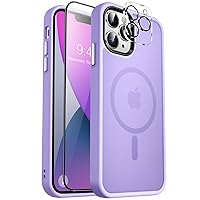 MOCCA Strong Magnetic for iPhone 13 Pro Max Case,[Compatible with Magsafe][Glass Screen Protector+Camera Lens Protector] Slim Thin Shockproof Cover Phone Case for iPhone 13 Pro Max 6.7