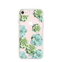 Case Designed for The Apple iPhone SE, iPhone 8/7, Succulents (Watercolor Floral) - Military Grade Protection - Drop Tested - Protective Slim Clear Case