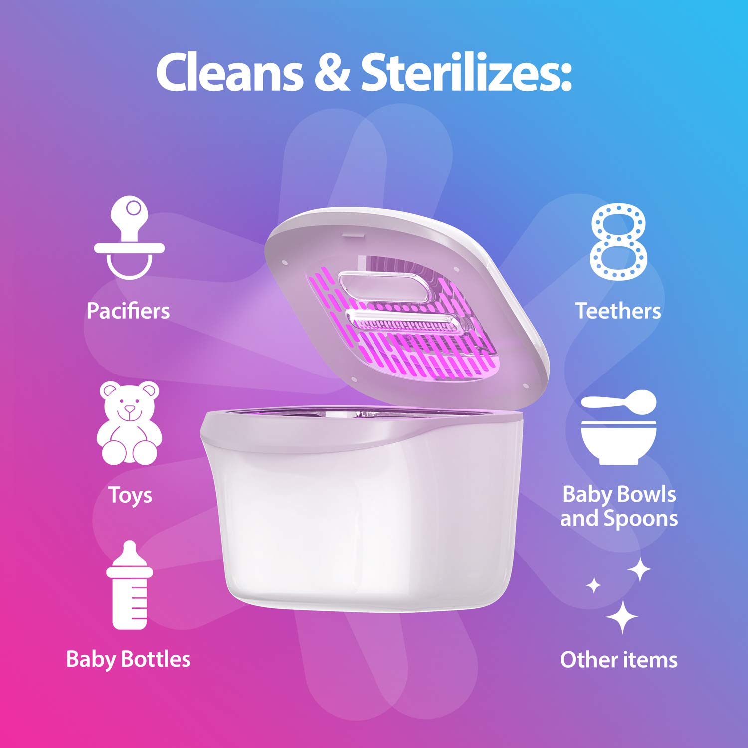 UV Light Sanitizer Box for Disinfection - Ultraviolet LED Sterilizer and Dryer Device for Baby Bottles, Cell Phone, Toothbrush and Personal Items
