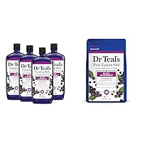 Dr Teal's Foaming Bath with Pure Epsom Salt, Black Elderberry with Vitamin D, 34 fl oz & Pure Epsom Salt Soak, Black Elderberry with Vitamin D, 3 lbs