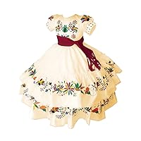 Mollybridal 2024 Colorful Flower Embroidery Little Girls Pageant Prom Quinceanera Dresses for Toddler Infant Ball Gown