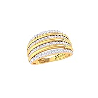 Jewels 14K Gold 0.63 Carat (H-I Color,SI2-I1 Clarity) Natural Diamond Band Ring