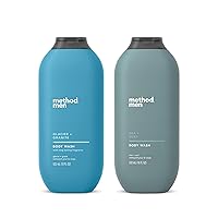 Method Men Body Wash Variety Pack - Sea + Surf 18 fl oz, Glacier + Granite 18 fl oz, Paraben and Phthalate Free