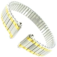 10-12mm Hirsch Twist O Flex Two Tone Stainless Steel Package Of Two Ladies Watch Band 1380