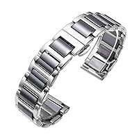 JBR Replacement Watch Band High-End Metal Ceramic Watch Strap Solid Stainless Steel Quick Release Watch Bracelet with Butterfly Buckle 14mm 16mm18mm 20mm 22mm