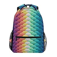 ALAZA Rainbow Mermaid Tail Geometric Colorful 3D Stylish Large Backpack Personalized Laptop iPad Tablet Travel School Bag with Multiple Pockets