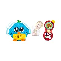 KiddoLab Interactive Baby Toy Bundle - 'Mr. Blue' Dancing & Singing Bird + Musical Toy Phone - Sound & Light-Activated Play for Babies & Toddlers Ages 6-12 Months.