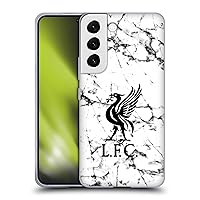 Head Case Designs Officially Licensed Liverpool Football Club Black Liver Bird Marble Soft Gel Case Compatible with Samsung Galaxy S22 5G