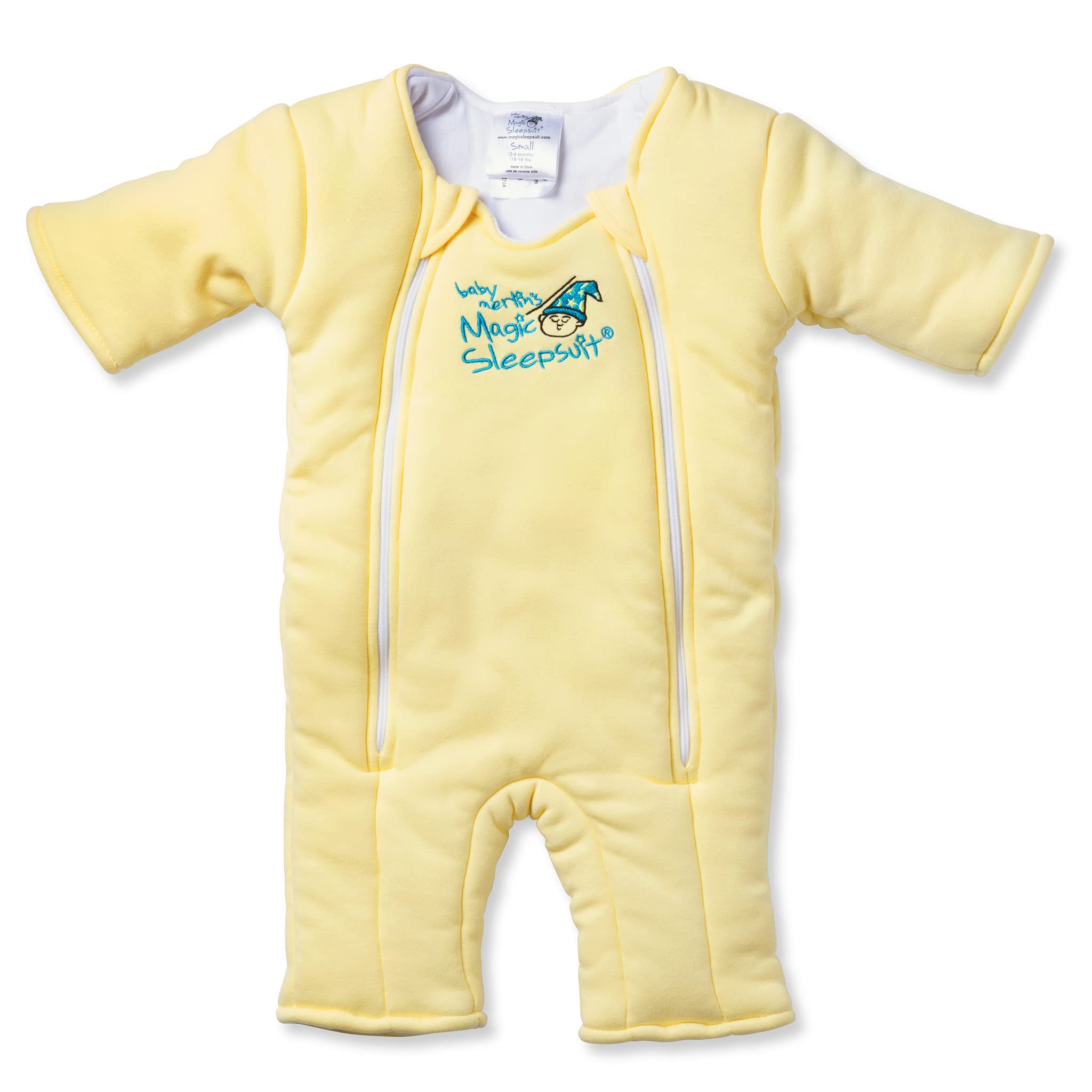 Baby Merlin's Magic Sleepsuit - 100% Cotton Baby Transition Swaddle - Baby Sleep Suit - Yellow - 3-6 Months