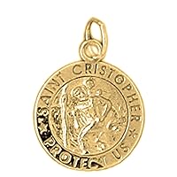 Silver Saint Christopher Pendant | 14K Yellow Gold-plated 925 Silver Saint Christopher Pendant