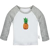 Fruit Pineapple Cute Novelty T Shirt, Infant Baby T-Shirts, Newborn Long Sleeves Graphic Tee Tops