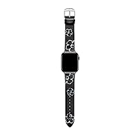 Ted Baker Black Leather Strap Magnolias for Apple Watch® (Model: BKS42S206B0)