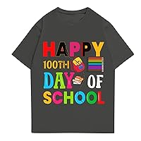 100 Days of School Costume Women Teacher Gift Shirts Short Sleeve Crew Neck Casual Tee Tops Comfy Soft T-Shirt