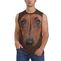 Dachshund Men's Sports Sleeveless T-Shirt, Breathable Quick-Drying Fitness Vest