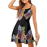 All You Need is Love Spaghetti Strap Mini Dress Sleeveless Adjustable Beach Dresses Backless Sundress for Women
