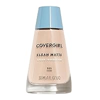 COVERGIRL, Clean Matte Liquid Foundation, Ivory 505, 1 oz, 1 Count (packaging may vary)