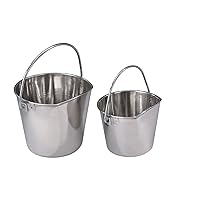 Pro Select Stainless Steel Pet Pail, 1-Quart Size – Heavy Duty Flat Sided Pail Great for Providing Water in Pet Kennels