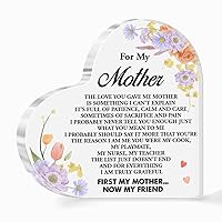 To My Mom from Daughter Son Gifts,Mom Gift Acrylic Heart Sign,The Love You Gave Me Mother is Something I Can't Explain Sign Mothers Plaque Birthday Thanksgiving Retirement Christmas Gifts for Mom A498
