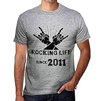 Men's Graphic T-Shirt Rocking Life Since 2011 13rd Birthday Anniversary 13 Year Old Gift 2011 Vintage