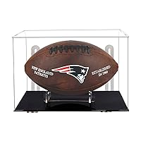 Football Display Case,Self-Adhesive Wall-Hanging with Steel Brackets Hanger&Removable Interior Football Display Stand,Memorabilia Display Box Cases for Football or Memorial Sports Gloves