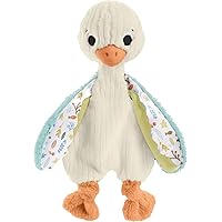 Fisher-Price Baby Sensory Toy Snuggle Up Goose Plush Toy with Jingles for Newborns, Machine Washable