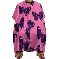 Purple Butterfly Hair Cutting Cape for Adult Professional Barber Cape Waterproof Haircut Apron Hairdressing Accessories