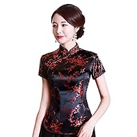 Chinese Cheongsam Shirt Short Sleeve China Blouse for Women