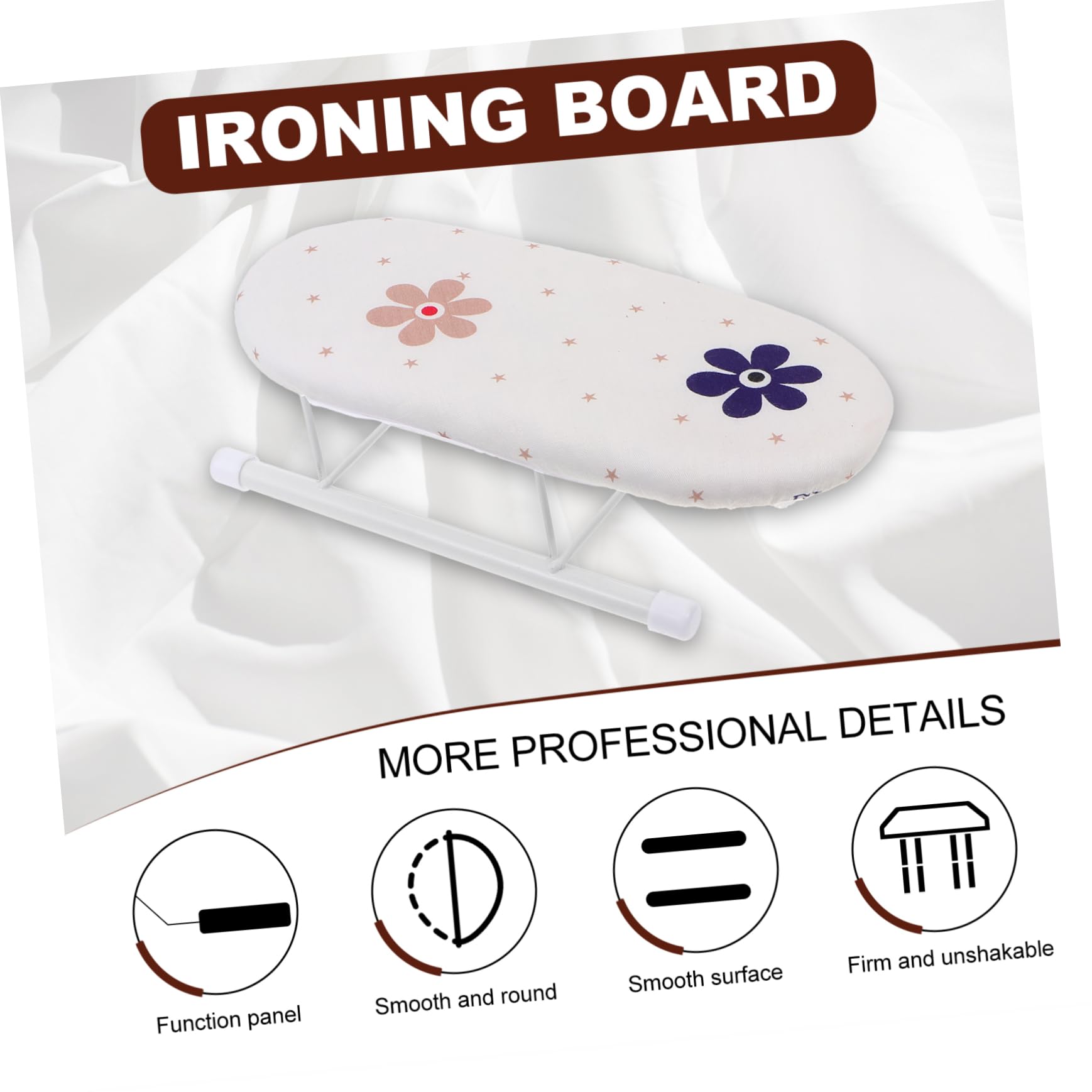 Holibanna 1pc Mini Ironing Board Travel Small Steel White Frame