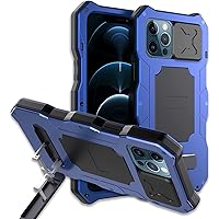 COOVS Case for iPhone 13 Pro with Kickstand and Sliding Camera Protection, Military Grade Shockproof Heavy Duty Cover, Built-in Screen Protector Full Body Protective Case (Color : Blue)