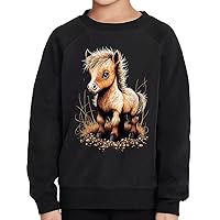 Cartoon Horse Print Toddler Raglan Sweatshirt - Print Sponge Fleece Sweatshirt - Kids' Sweatshirt