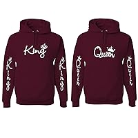 King And Queen Best Matching Couples Sweater Set His Hers BFF Valentine's Day Couples Hoodie Sweatshirt