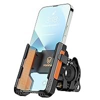 visnfa New Upgraded Bike Phone Mount Holder Two Connectors Quickly Lock and Release,360°Rotatable Bicycle Motorcycle Scooter Accessories Handlebar Phone Clip Suitable for 4.0