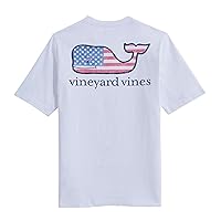 vineyard vines Boys' Flag Whale Short Sleeve Pocket Tee