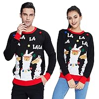 uideazone Mens Ugly Christmas Sweaters 2023 Women Xmas Knitted Pollover Sweater for Holiday Party Celebrations