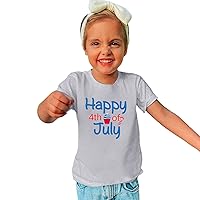 Basketball Short Pack 5 Summer Toddler Boys Girls Short Sleeve Independence Day Letter Holiday Lights Tee for