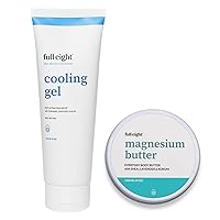 Magnesium Body Butter and Fast Acting Cooling Gel Bundle - Calming and Sleep Supporting - Daily and Nightly Creams (4oz each)
