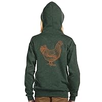 Bird Design Kids' Full-Zip Hoodie - Chicken Hooded Sweatshirt - Bird Kids' Hoodie