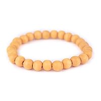 The Bead Chest Wood Stretch Bracelet, Yellow - Stackable Beaded Jewelry, Unisex for Men & Women