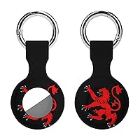 Lion Rampant Scotland Soft Silicone Case for AirTag Holder Protective Cover with Keychain Key Ring Accessories