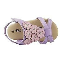 skyhigh Summer Beautiful Girl's Shoes T-Strap Sandal Daisy Flower Top Toddler Size Yellow Purple