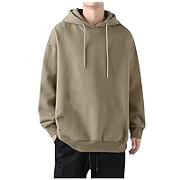Hoodies 2023 Trendy Lightweight Solid Color Sweatshirts Sport Drawstring Pullover Tops Big Tall Mens Hoody