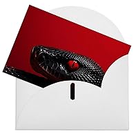 Greeting Card Blank Card with Envelope Pearl Paper Note Card Red Eyed Snake Thinking of You Card Gift Card for Birthday Congratulation Wedding All Occasions