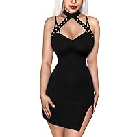 Littleforbig Women Cotton Overall Adjustable Straps Coven Bodycon Dress