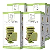 BISCOTTEA Matcha Green Tea Shortbread Cookies (Pack of 4)